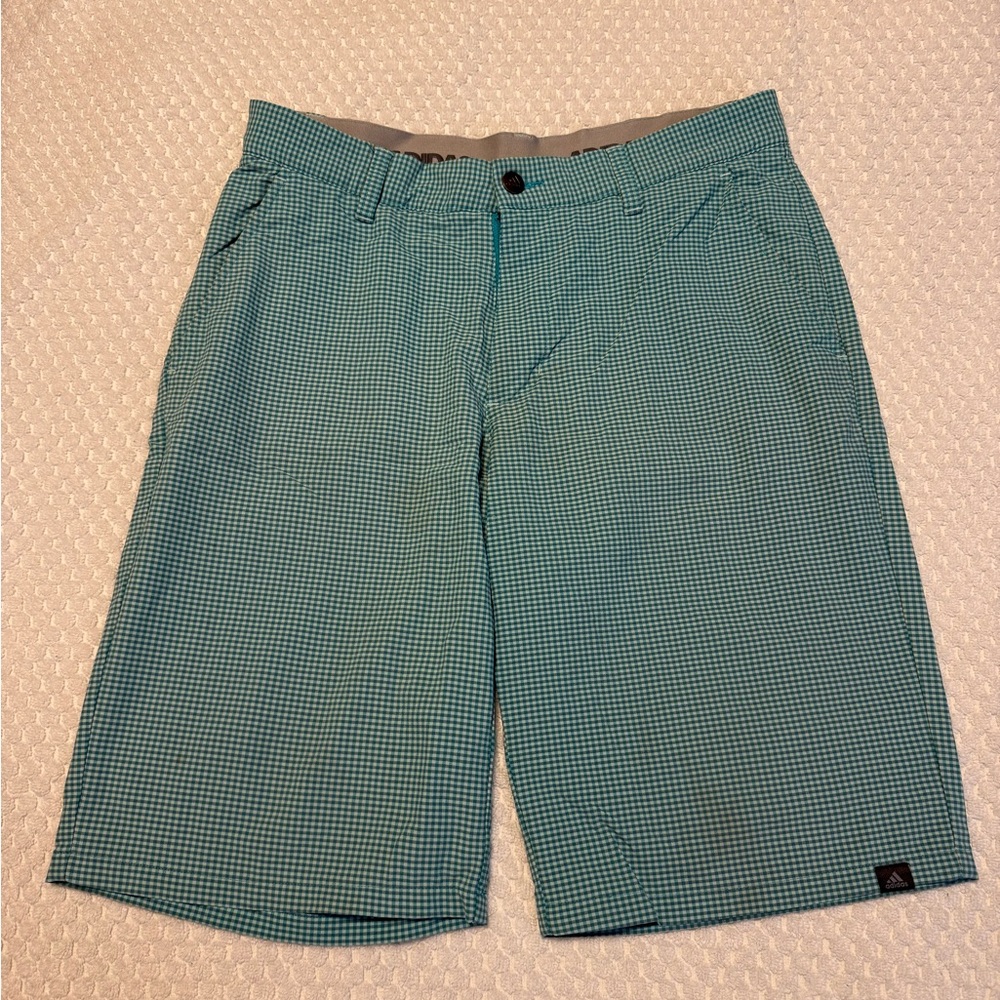 adidas Men's Teal Checkered Shorts